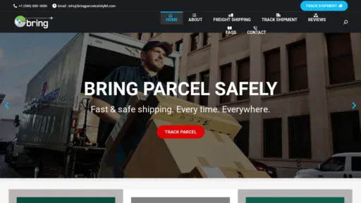 A screenshot of Bringparcelsafetyltd.com