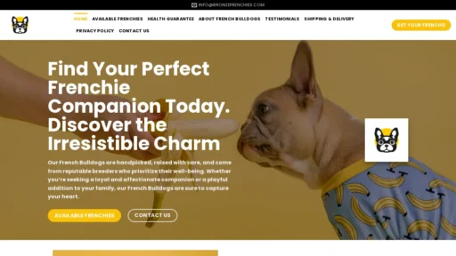 A screenshot of Bronzefrenchies.com