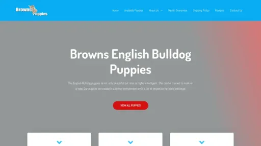 A screenshot of Brownsenglishbulldogpups.com
