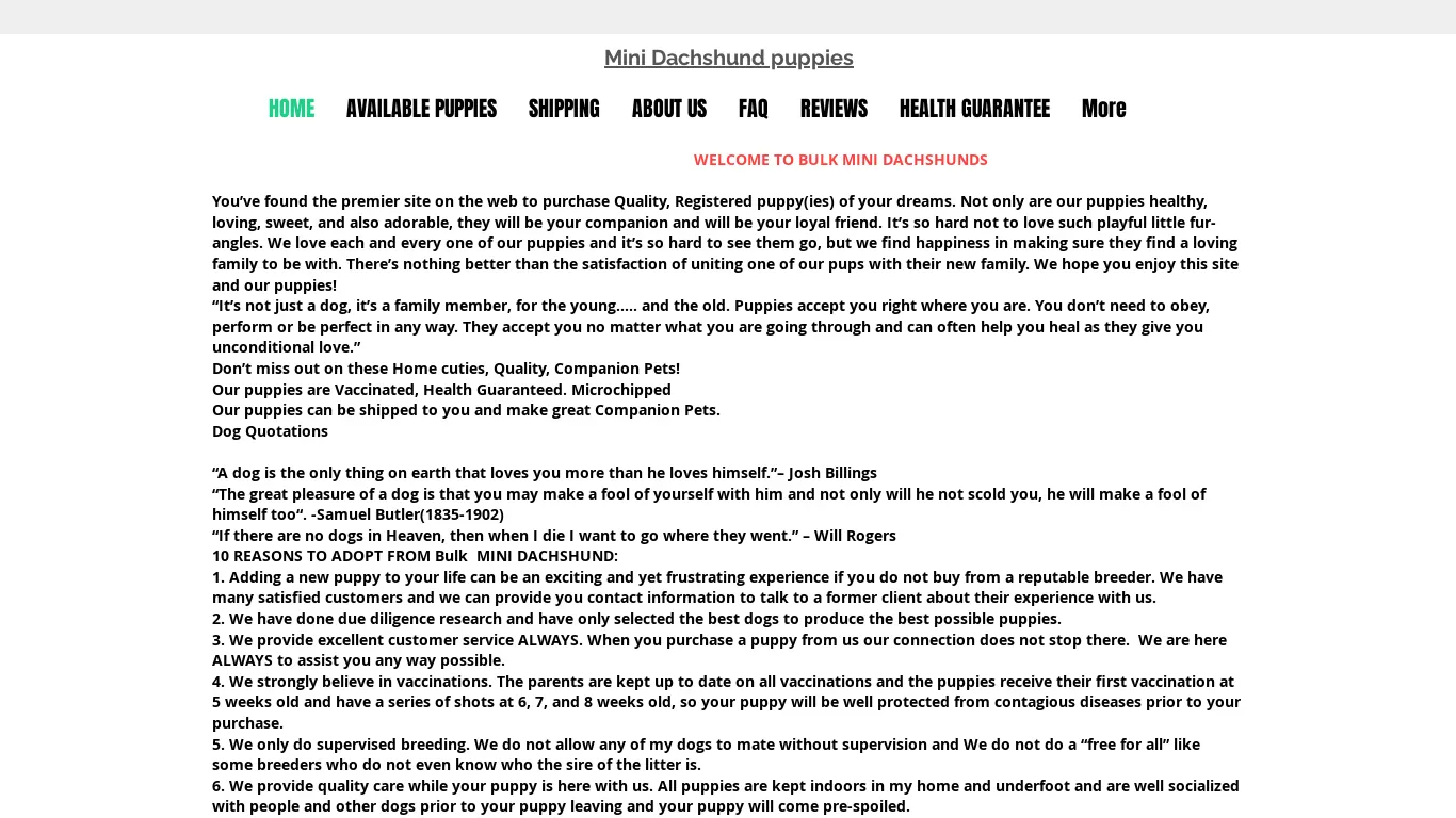 is HOME | Dachshunds legit? screenshot
