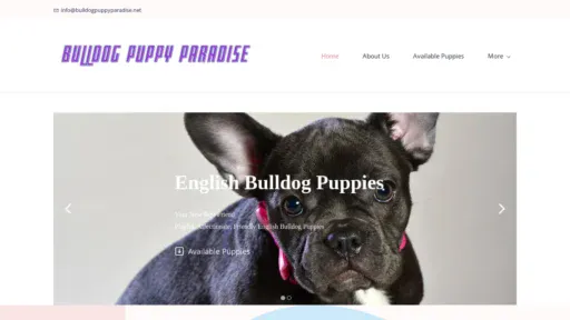 A screenshot of Bulldogpuppyparadise.net