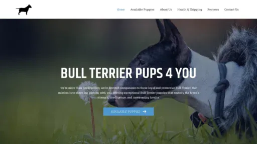 A screenshot of Bullterrierpups4u.com