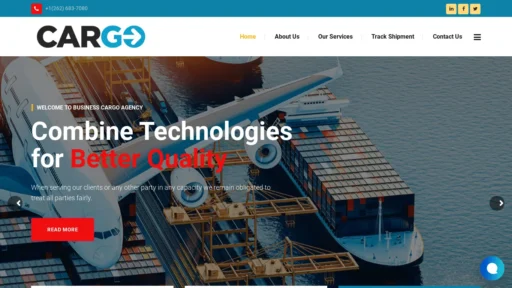 A screenshot of Businesscargoagency.com