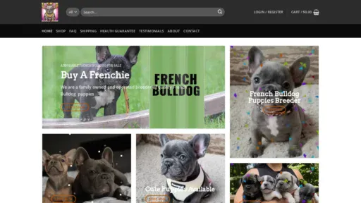 A screenshot of Buyfrenchbulldogpuppies.com