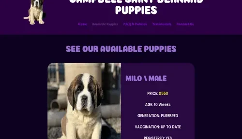 A screenshot of Genlanfamilystbernard.com