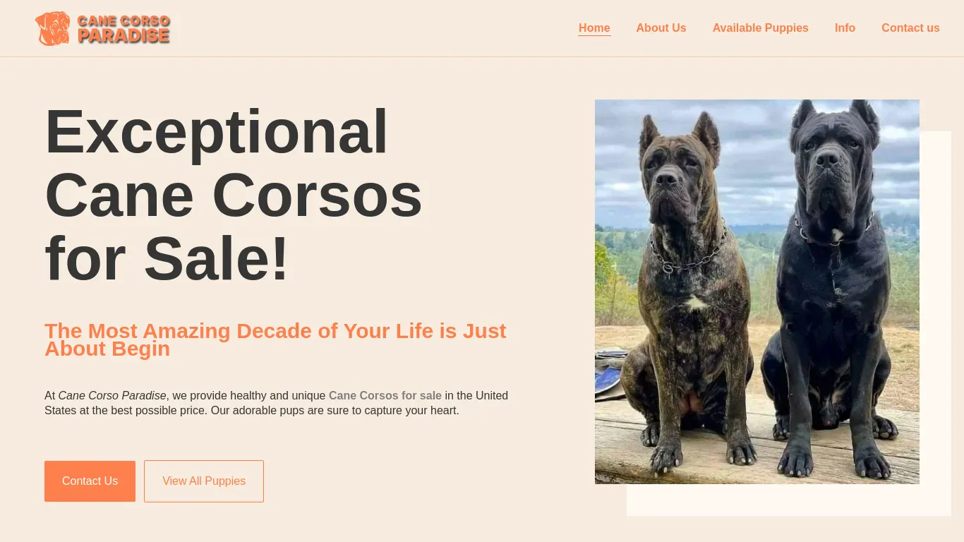 is canecorsoparadise.com legit? screenshot