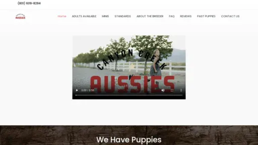 A screenshot of Canyoncreekausies.com