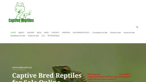 A screenshot of Captivereptiles.com