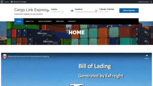 A screenshot of Cargo-linkexpress.com