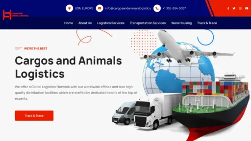 A screenshot of Cargosandanimalslogistics.com