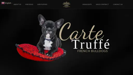 A screenshot of Cartetruffefrenchies.com