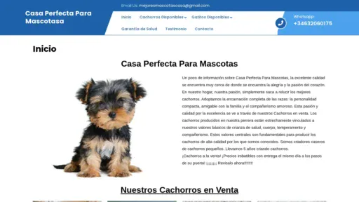 A screenshot of Casaperfectaparamascota.com