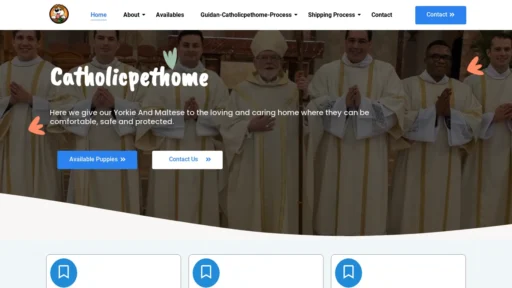 A screenshot of Catholicpethome.com