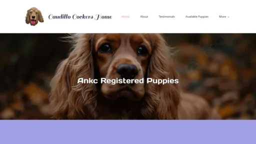 A screenshot of Caudillocockershome.com