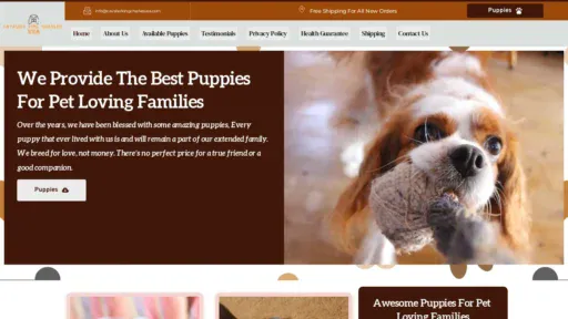 A screenshot of Cavalierkingcharlesusa.com