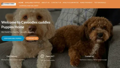 A screenshot of Cavoodlecuddle.com