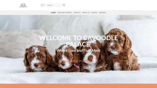 A screenshot of Cavoodlepalace.com