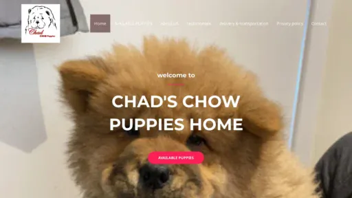 A screenshot of Chadchowpuppies.com