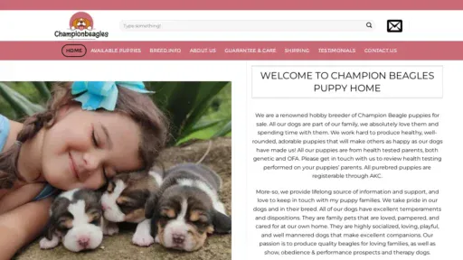 A screenshot of Championbeaglehome.com