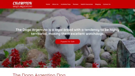 A screenshot of Championdogoargentino.com
