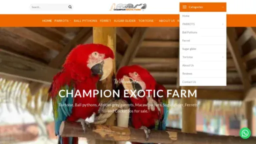 A screenshot of Championexoticfarm.com