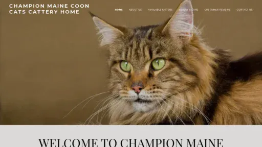 A screenshot of Championmainecooncats.com