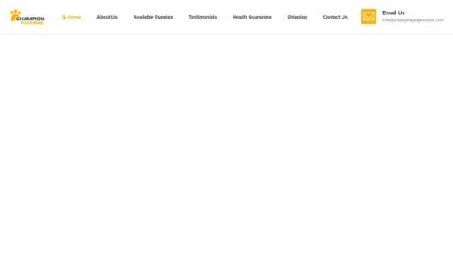 A screenshot of Championpugkennels.com