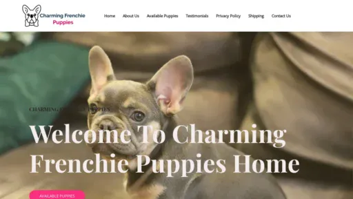 A screenshot of Charmingfrenchiepuppies.com