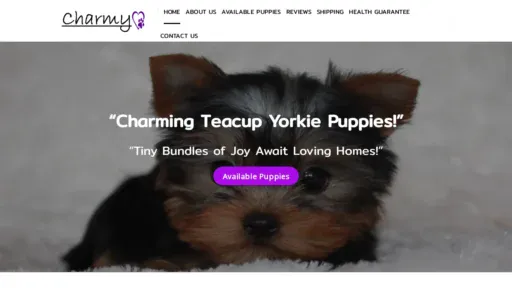 A screenshot of Charmyteacupyorkies.com