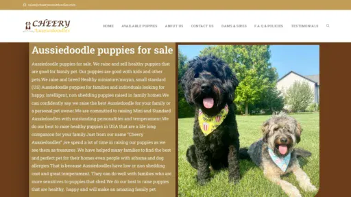 A screenshot of Cheeryaussiedoodles.com