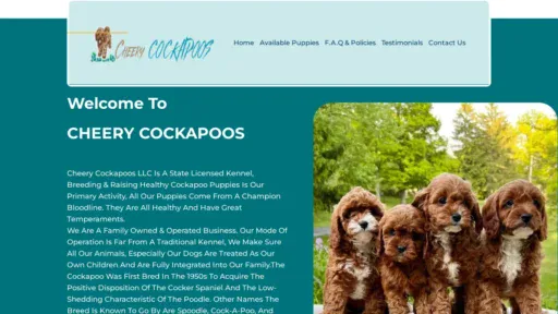A screenshot of Cheerycockapoos.com