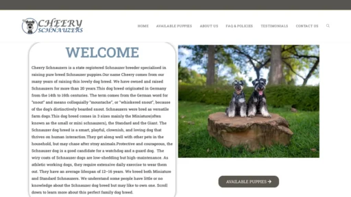 A screenshot of Cheeryschnauzers.com