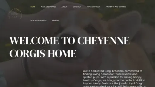 A screenshot of Cheyennecorgis.com