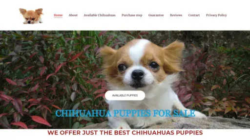 A screenshot of Chihuahuapleasures.com