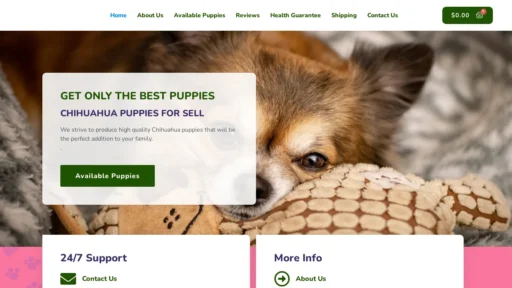 A screenshot of Chihuahuapuppiesforsell.com