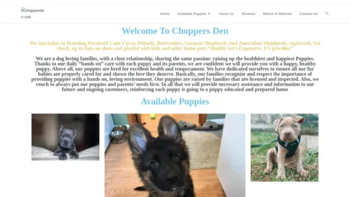 A screenshot of Choppersden.com