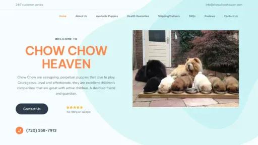 A screenshot of Chowchowheaven.com