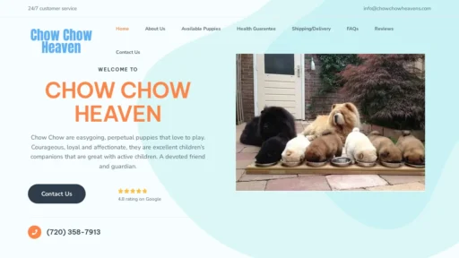 A screenshot of Chowchowheavens.com