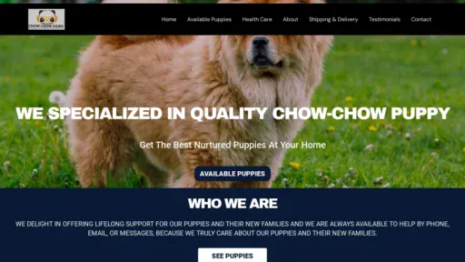 A screenshot of Chowchowpaws.com