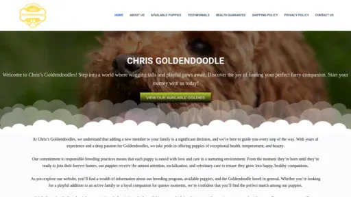 A screenshot of Chris-goldendoodle.com