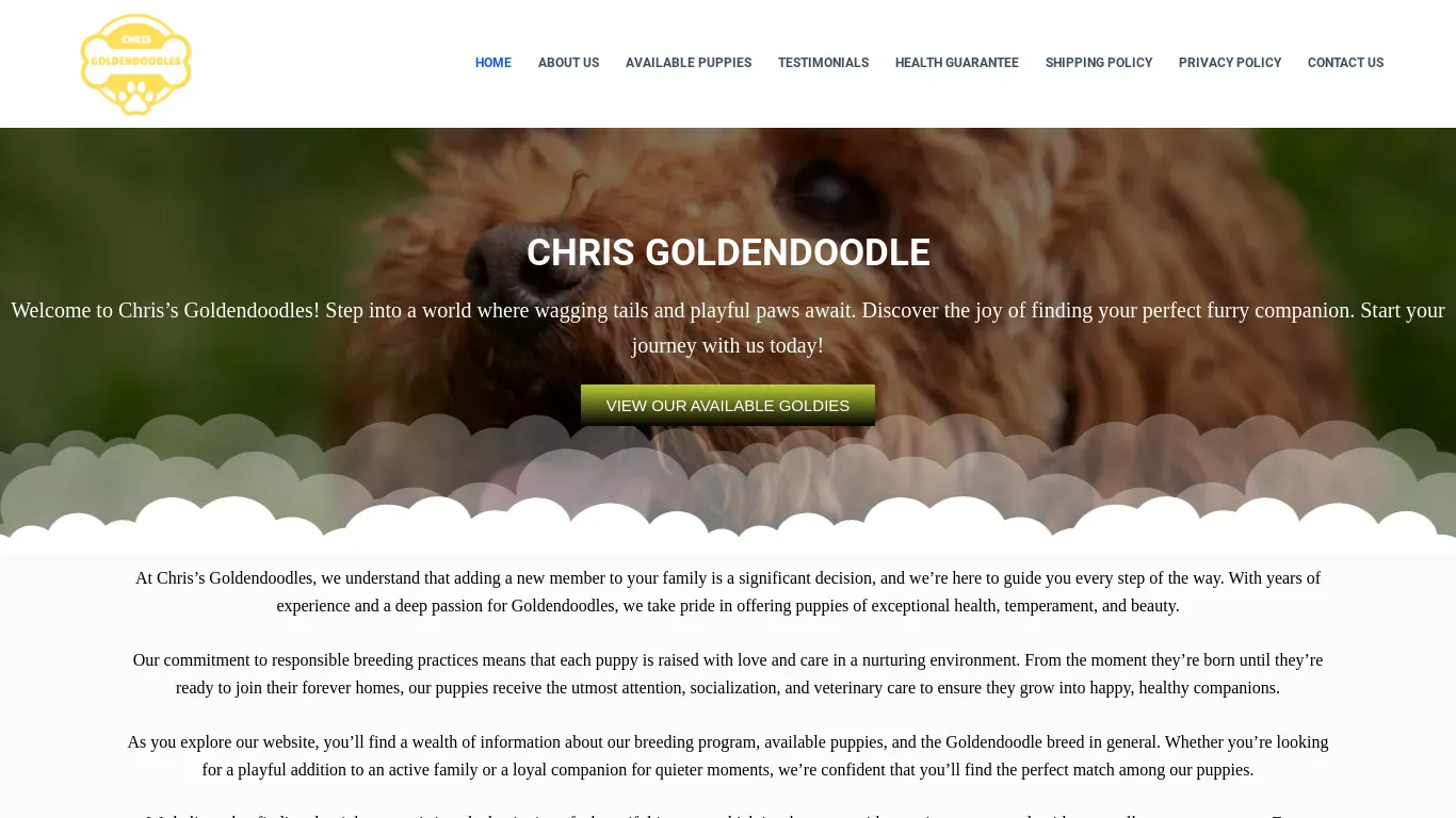 is CHRIS GOLDENDOODLE – Best Goldie Home For You. legit? screenshot