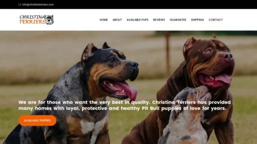 A screenshot of Christinaterriers.com