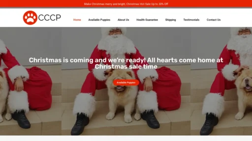 A screenshot of Christmaschowchowpuppies.com