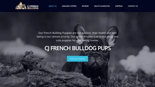 A screenshot of Cjfrenchbulldogpups.com