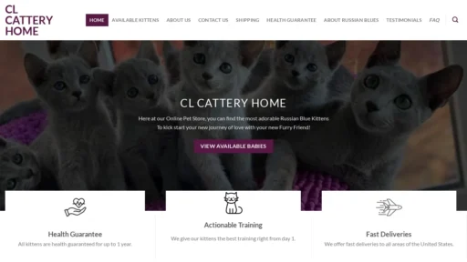 A screenshot of Cl-cattery.com