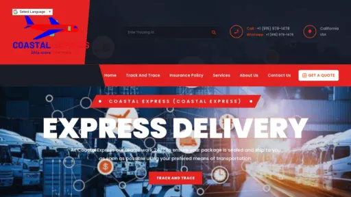 A screenshot of Coastal-express.com