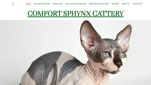 A screenshot of Comfortsphynxcattery.com