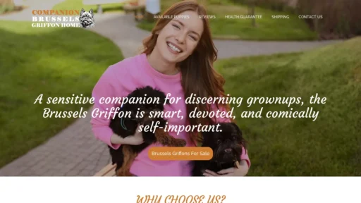 A screenshot of Companionbrusselsgriffonhome.com