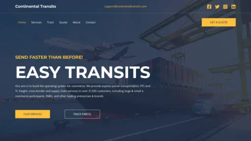 A screenshot of Continentaltransits.com