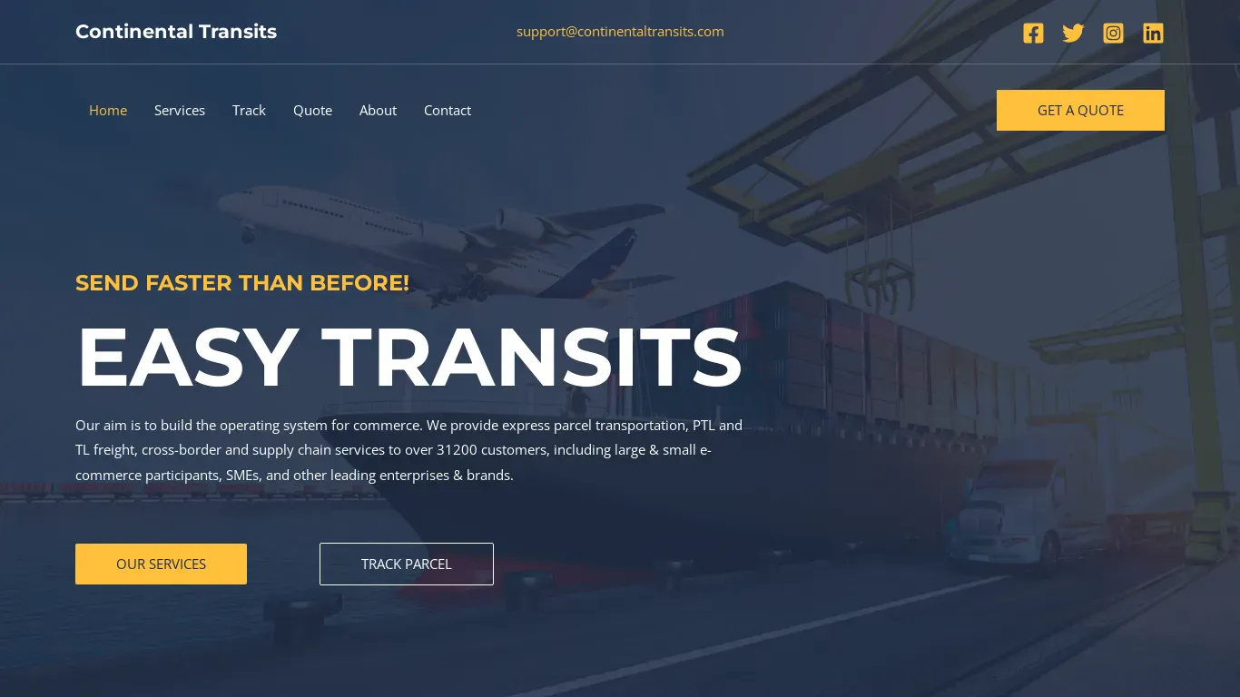 is Continental Transits – Best Shipping Services legit? screenshot